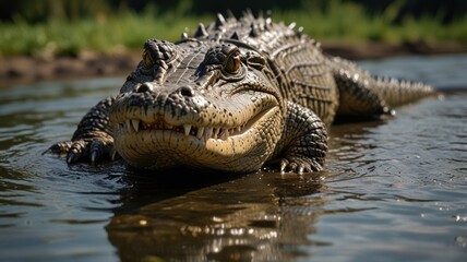 Obraz premium Alligator in River