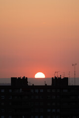 Fototapeta premium dramatic sky at sunset in Madrid