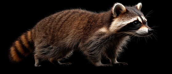 Fototapeta premium Vivid Forest Raccoon Photography Close-Up Wildlife Exploration