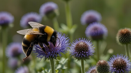 bee on lavender. Genrative.ai 