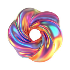 abstract 3d holo shape on transparent background