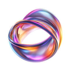 abstract 3d holo shape on transparent background