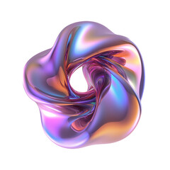 abstract 3d holo shape on transparent background