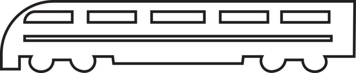 Obraz premium Train icon line style. Travel element. Railway transport. Subway, metro and underground sign. Public tram pictogram. Railway carriage concept. Wagon and locomotive isolated on transparent background.