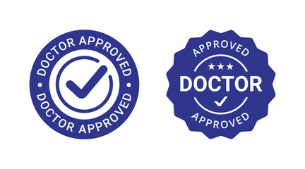 Doctor recommended icon. Doctor approved logo badge