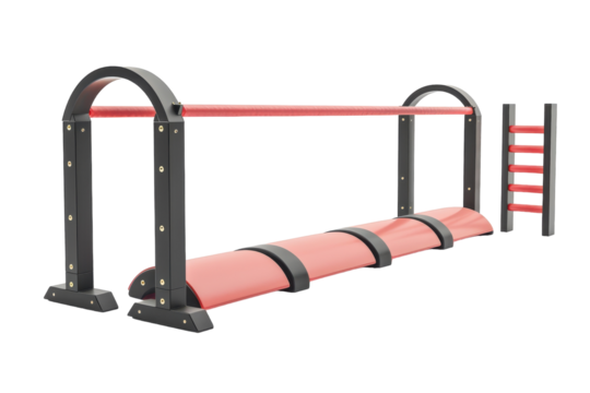 Innovative outdoor gym equipment designed for strength training and fitness activities in parks or recreational areas