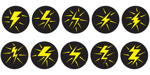 Bolt icon vector. Energy and thunder electric icon