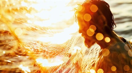 Jesus calling fishermen (close up focus on