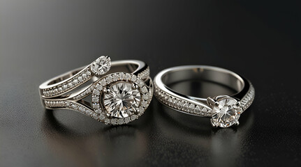 Couple ring with diamonds. Genrative.ai 