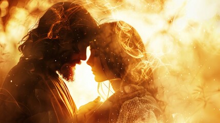 Jesus with Mary Magdalene (close up focus on