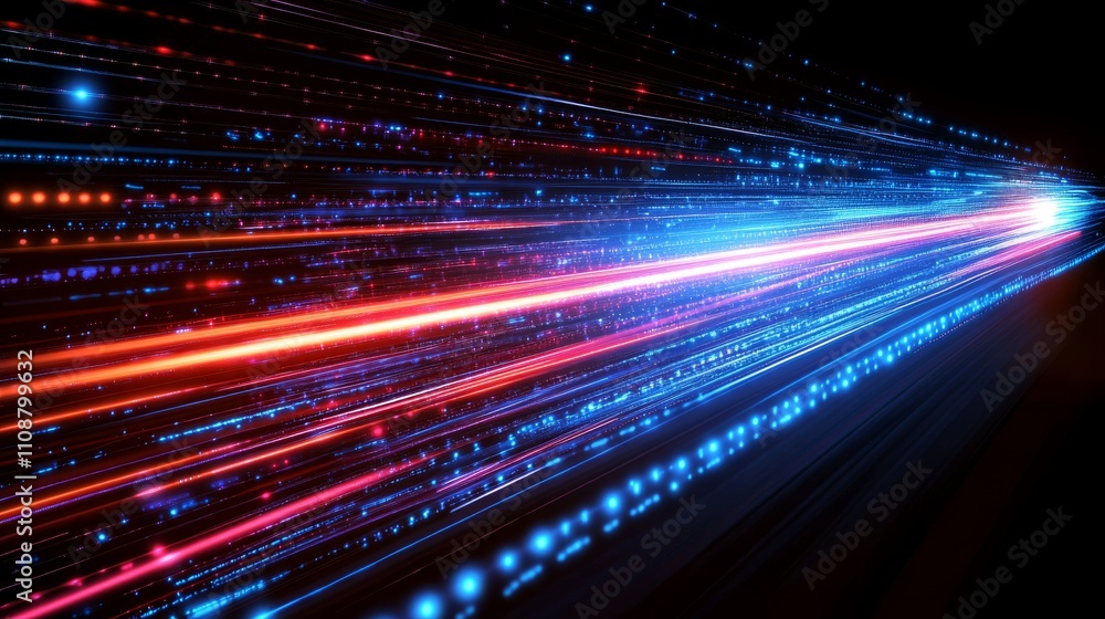 Aufkleber dynamic flowing speed lines technology background featuring futuristic motion effects with vibrant b