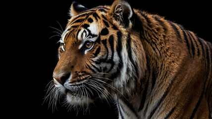 Obraz premium Tiger with a black background 
