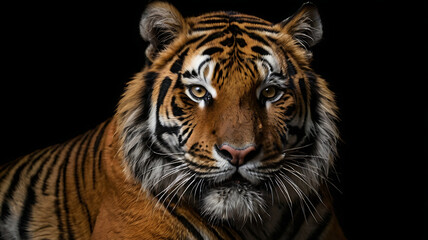 Obraz premium Tiger with a black background 