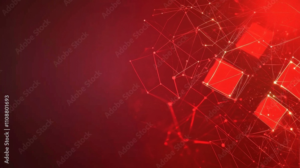 Poster abstract technology background featuring mesh grid with geometric shapes and lines, ideal for digita