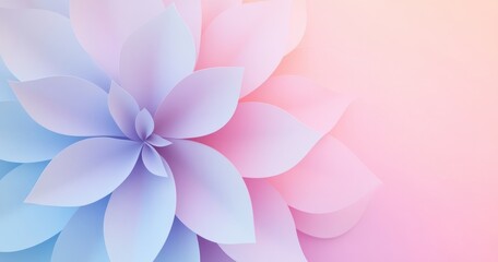 Obraz premium Soft Pastel Floral Background with Layered Petals in Shades of Pink and Blue, Ideal for Modern Designs, Invitations and Digital Artwork