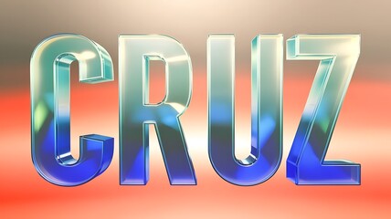 3D render of the name Cruz in gradient letters