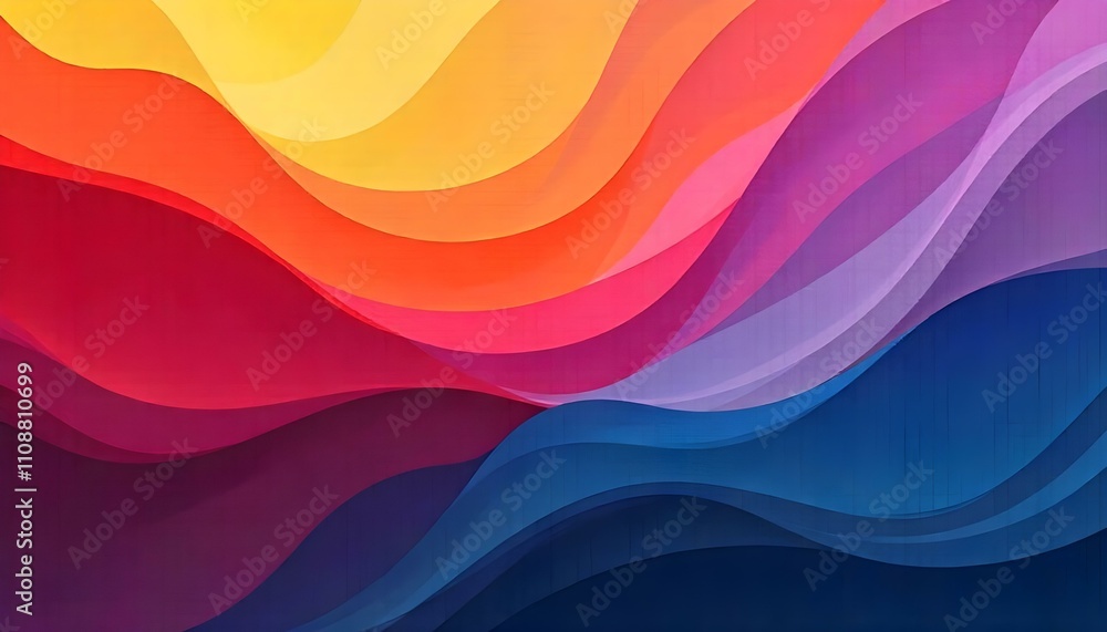 Aufkleber an abstract geometric design with dynamic, vibrant gradients and smooth flowing lines