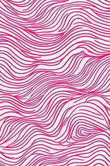Obraz premium Cheerful pink lines. Creative abstract wavy line style drawing for kids. 