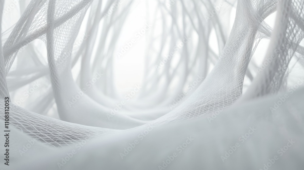 Poster white abstract technology background featuring elegant flowing waves with a futuristic minimal desig