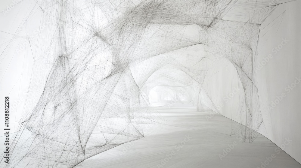 Aufkleber white abstract technology background featuring elegant flowing waves with a futuristic minimal desig