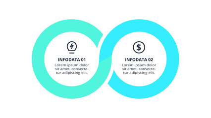 Creative concept for infographic with 2 steps, options, parts or processes. Business data visualization.
