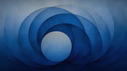 Abstract Blue Swirl  Circular Gradient  Layered Design  Digital Art Background