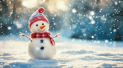 World Snow Day. children play in the snow. snowman. winter season