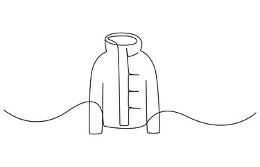 Obraz premium A thick jacket for winter. Winter one-line drawing