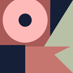 Minimalist Abstract Vector Art with Bold Geometric Shapes and Muted Color Palette
