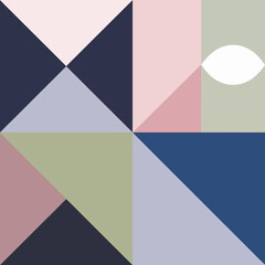 Obraz premium Minimalist Abstract Vector Art with Bold Geometric Shapes and Muted Color Palette 