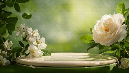 Textured Background; the Nature floral, rose, beautiful backdrop for a cosmetic product presentation.