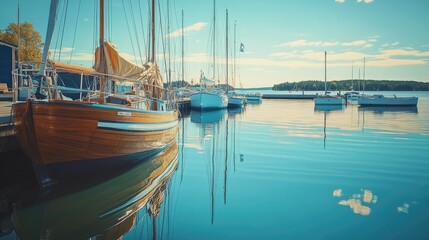 Fototapeta premium Sunny Day at Marina in Finland
