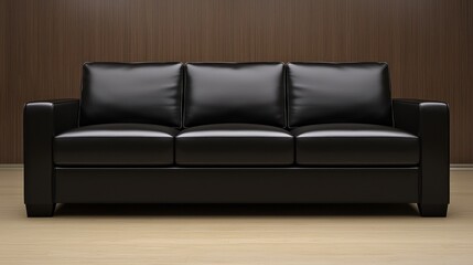 Fototapeta premium Modern Black Leather Sofa