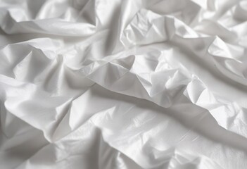 Obraz premium Light and airy white creased tissue paper texture, background, material
