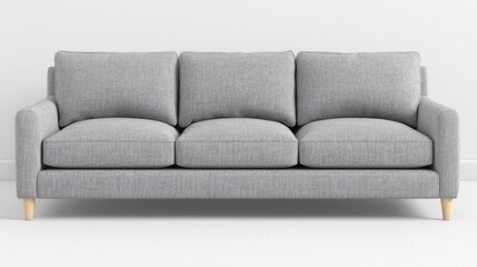 Obraz premium Modern Grey Sofa on White Background