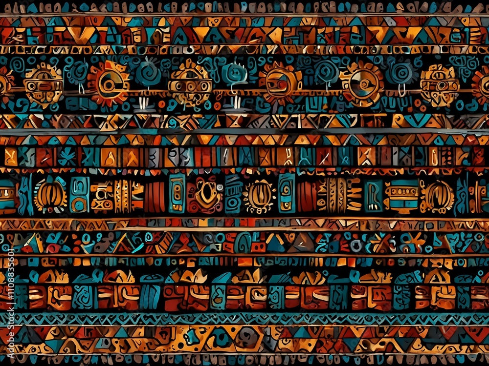 Poster seamless aztec pattern.