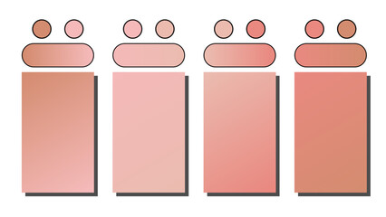 Set of vector gradient background. Cover set design with Burnt Sienna, Rose Quartz, Dusty Rose, Coral color. Beautiful abstract gradient for covers, wallpapers, branding, business