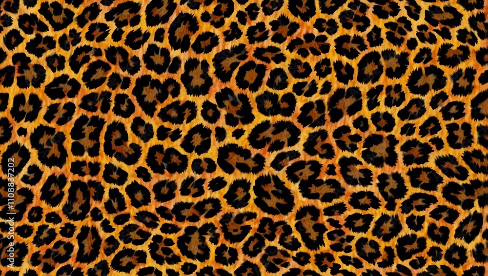 Poster seamless leopard print pattern.