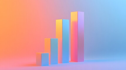 Fototapeta premium Colorful bar graph representing growth or data analysis