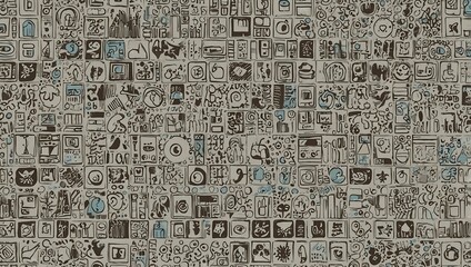 Fototapeta premium Seamless white illustration pattern, ideal for social media icons.