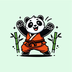 "The Bamboo Bear: A Cute Panda Enjoying Nature"