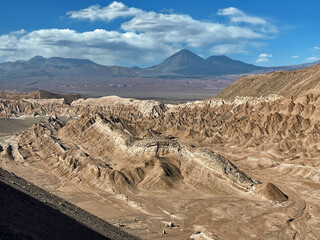 The surreal desert terrain of Mars or Death valley, San Pedro De Atacama, Chile