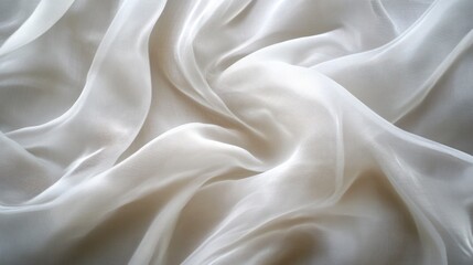 Obraz premium Soft, flowing white fabric creating an elegant, textured backdrop.