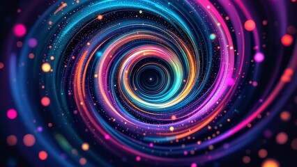 Geometric circles and swirling patterns, clean and modern.