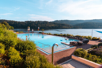 Beautiful pool at Lake Schluch in the Black Forest in Germany, enjoy the summer and the holidays