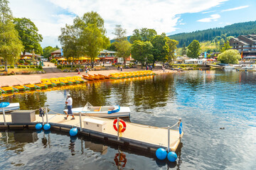 The beautiful pier on Lake Titisee in the Black Forest, Germany