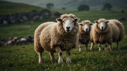 Fototapeta premium Sheep background wallpaper.