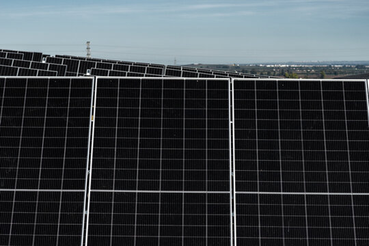 Closeup of solar panels