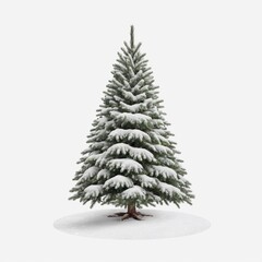 Fototapeta premium Christmas Tree with Snow isolated on white background