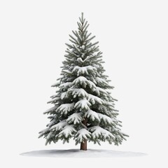 Fototapeta premium Christmas Tree with Snow isolated on white background